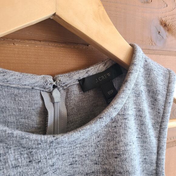 J. Crew Gray Sleeveless A-Line Velour Tie Waist Fit Flare 00P Speckled Midi - Picture 4 of 7